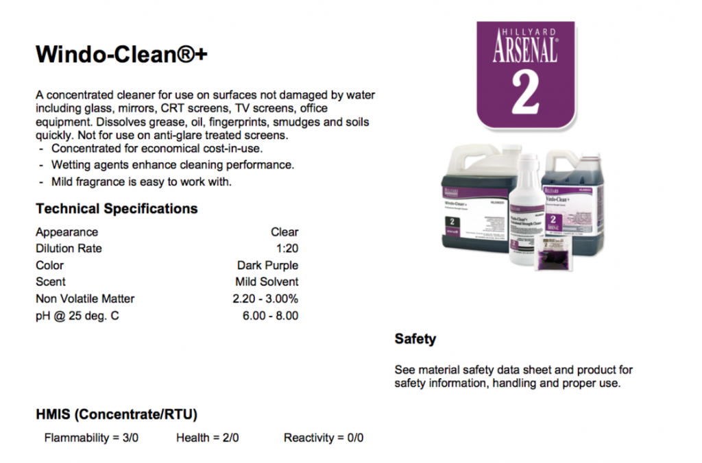 Hillyard Arsenal One WindoClean®+ HIL0080225 Capital Supply Company