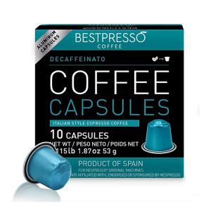 Bestpresso BST10423 Decaf Blend Coffee Nespresso Original Pods Light Roast 10/Box