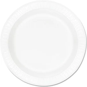 Dart DCC9PWCR Concorde 9" White Foam Dinner Plates 500 Case