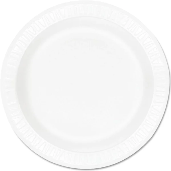 Dart DCC9PWCR Concorde 9" White Foam Dinner Plates 500 Case