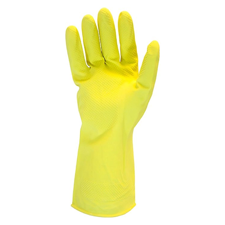 Safety Zone GRFY-LG-1C Yellow Flock Lined Latex Gloves