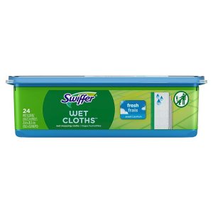 Swiffer 35155 Sweeper Wet Mop Cloths, Fresh Scent, White, 6x24 Packs