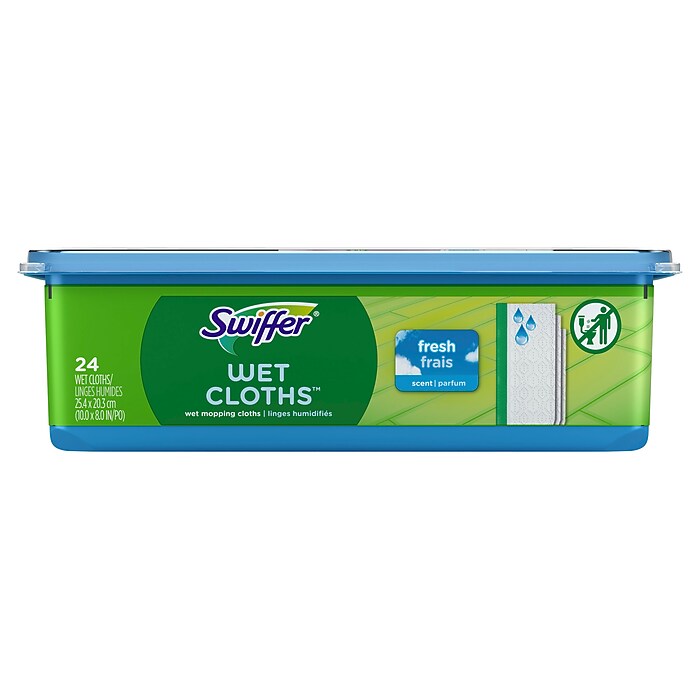 Swiffer 35155 Sweeper Wet Mop Cloths, Fresh Scent, White, 6x24 Packs